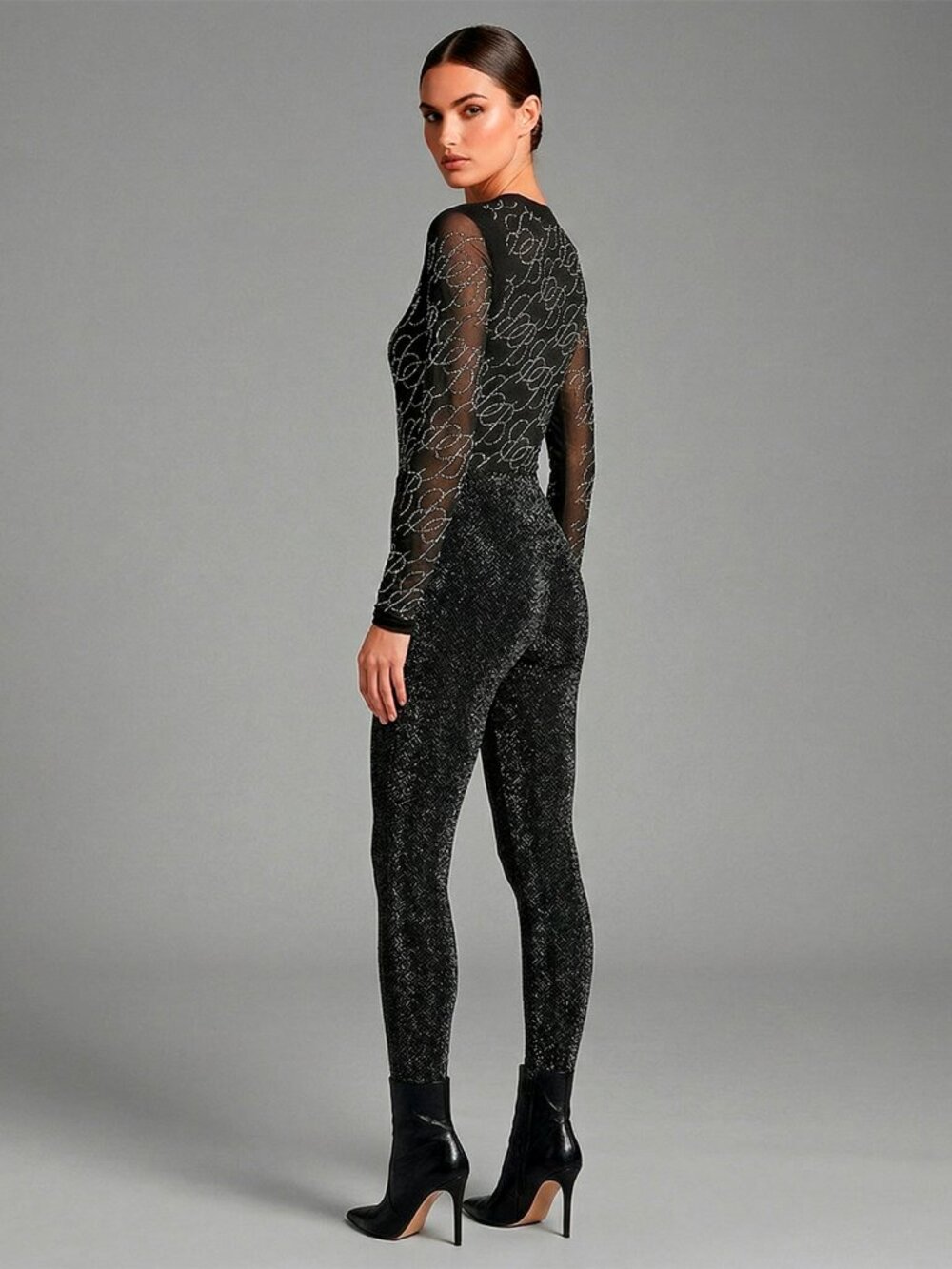 NWOT Rhinestone Mesh Top - Picture 4 of 5